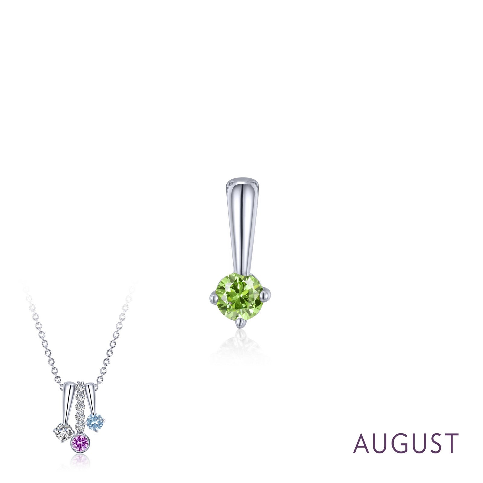 august birthstone love pendant