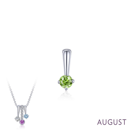 august birthstone love pendant