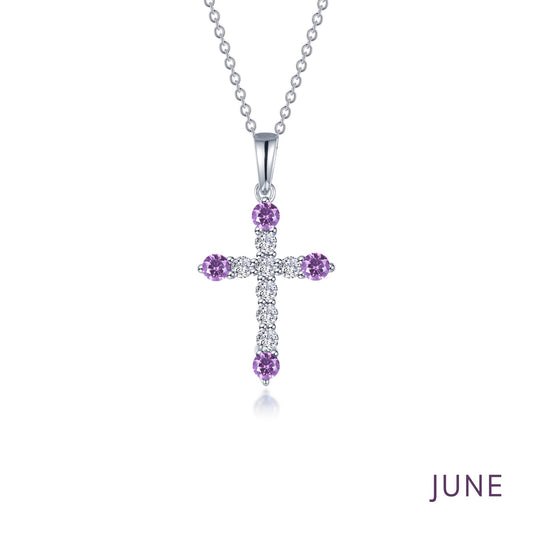 june birthstone cross necklace