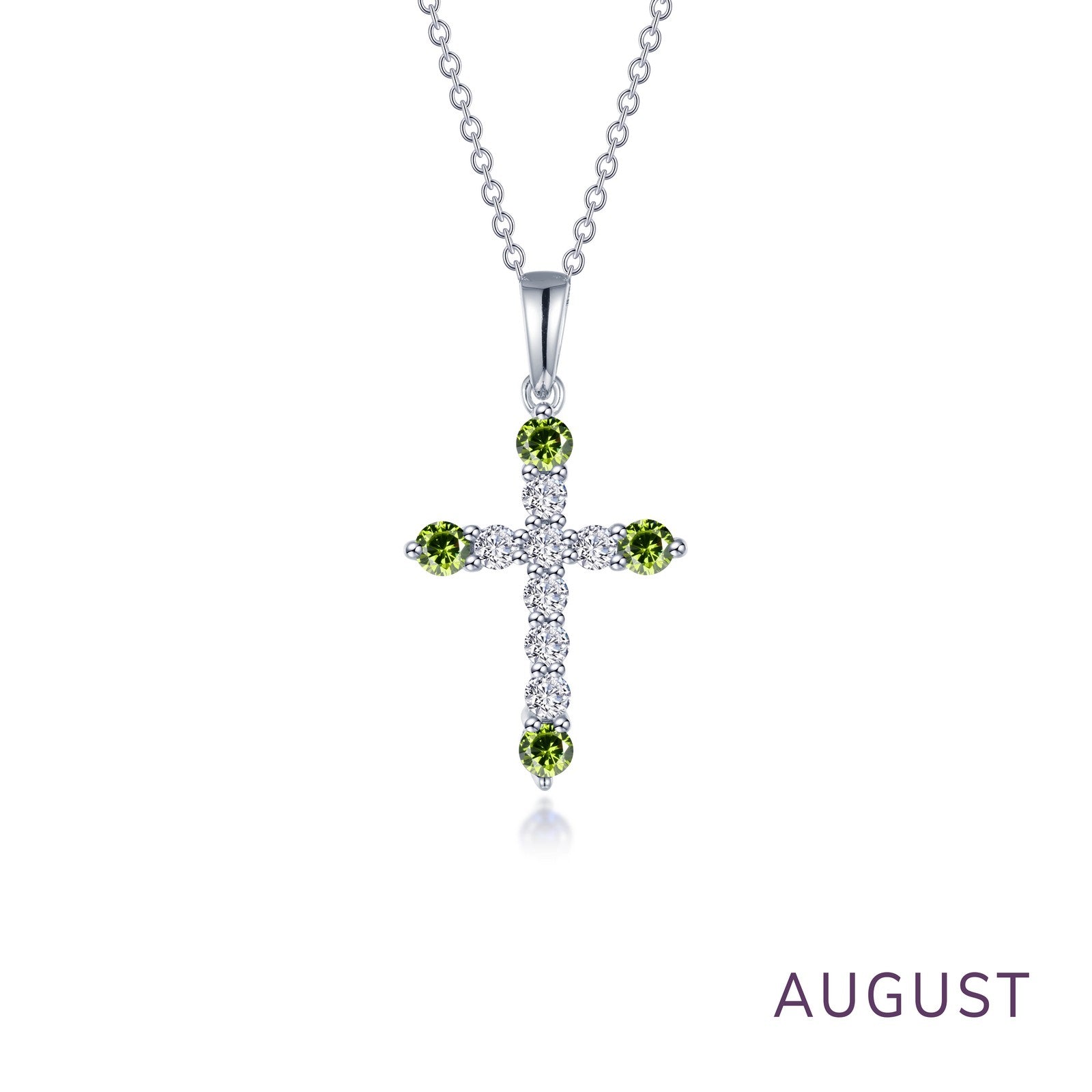 august birthstone cross necklace