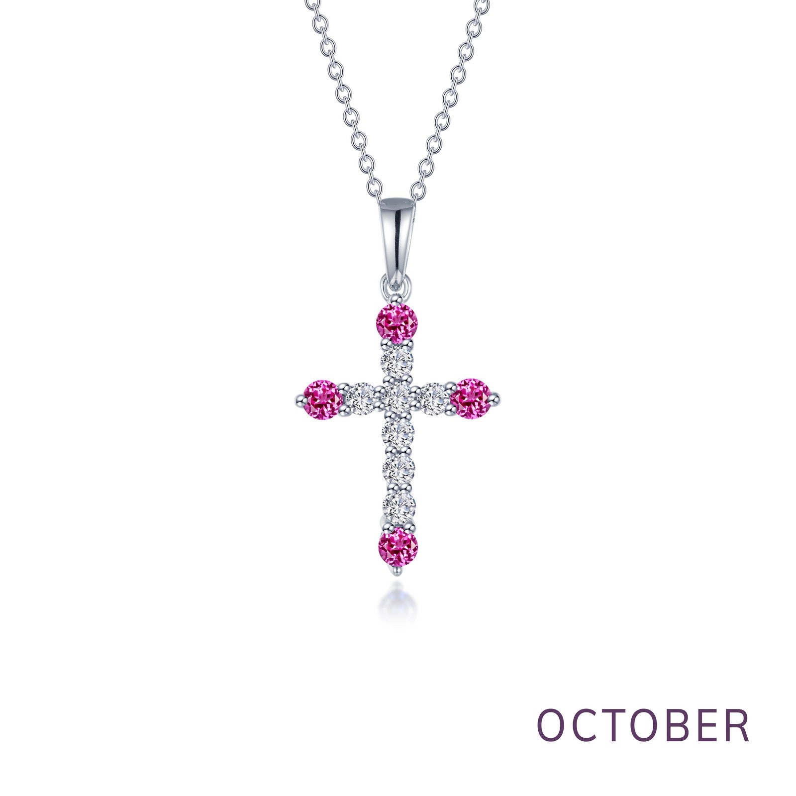 october birthstone cross necklace