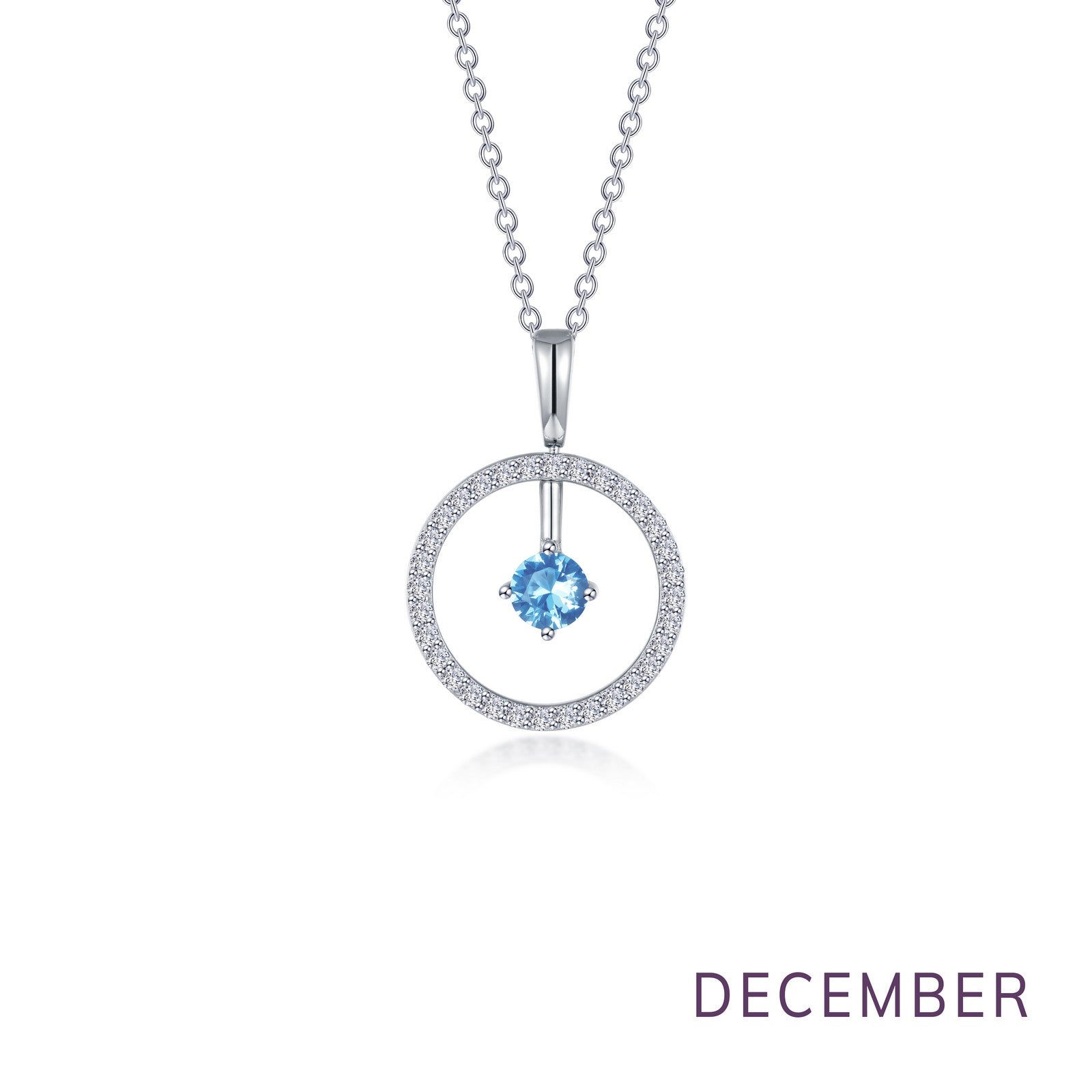 december birthstone reversible open circle necklace