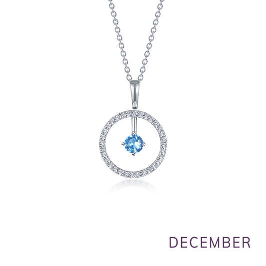 december birthstone reversible open circle necklace