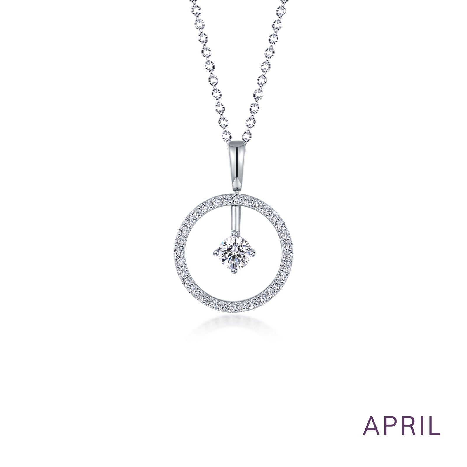 april birthstone reversible open circle necklace