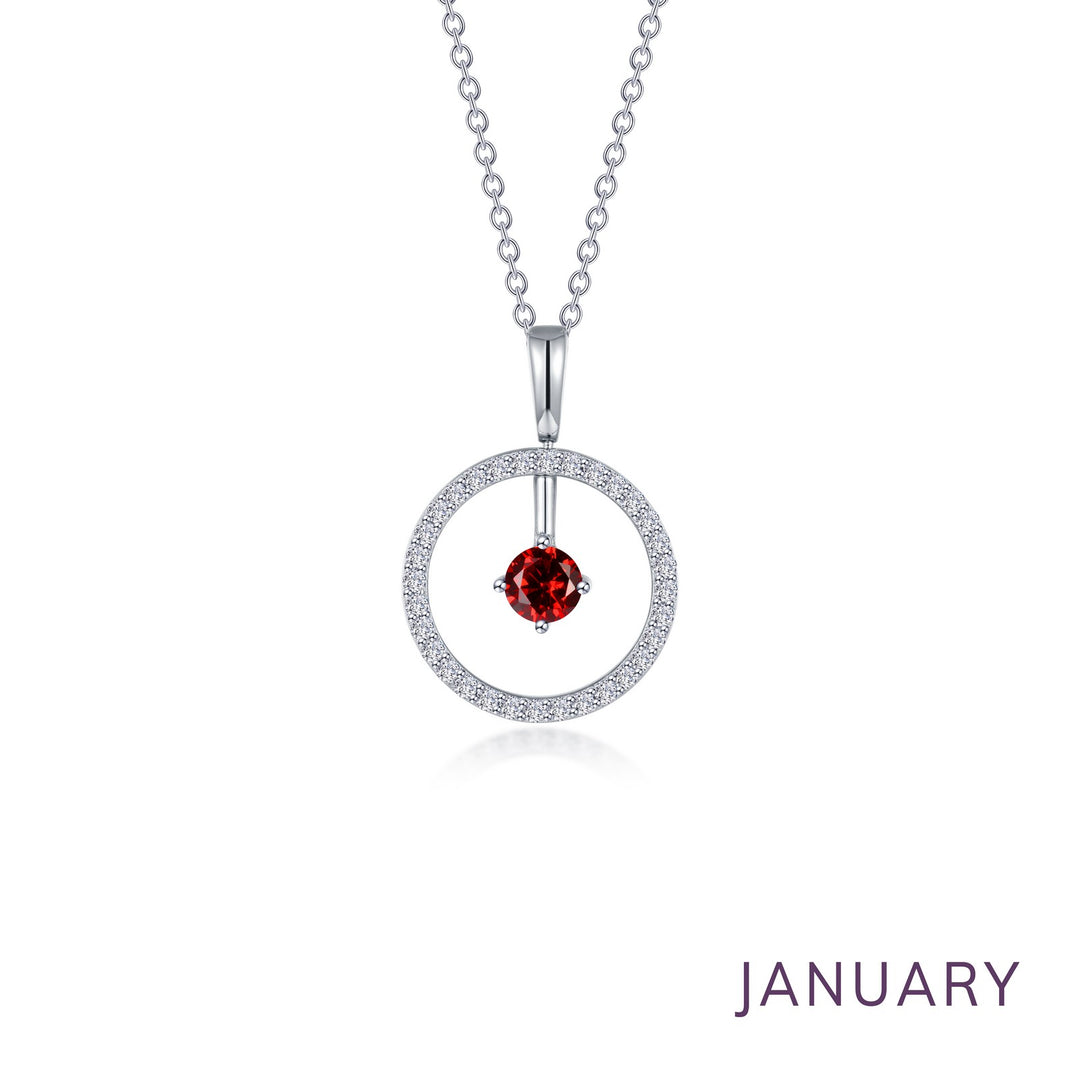 january birthstone reversible open circle necklace