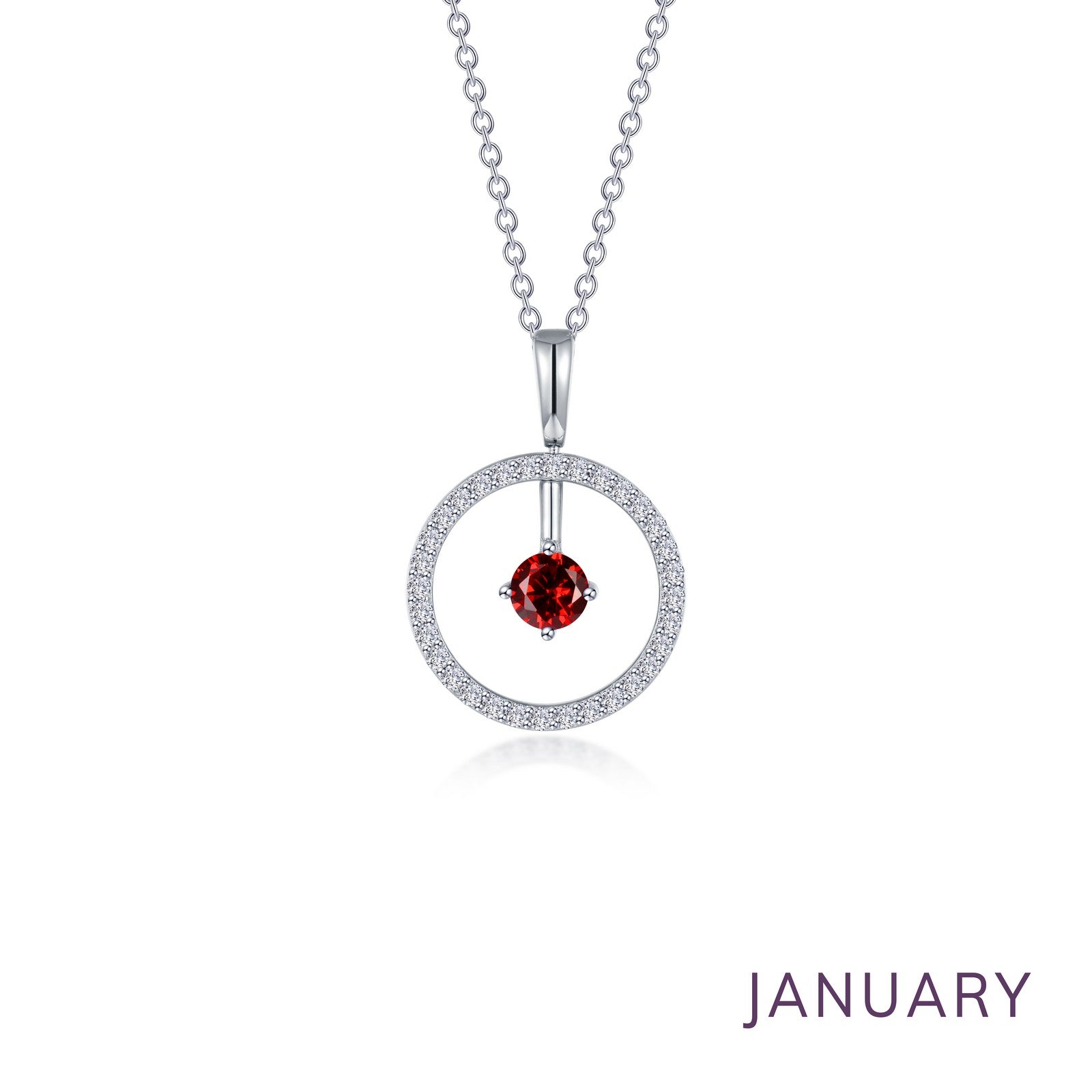 january birthstone reversible open circle necklace