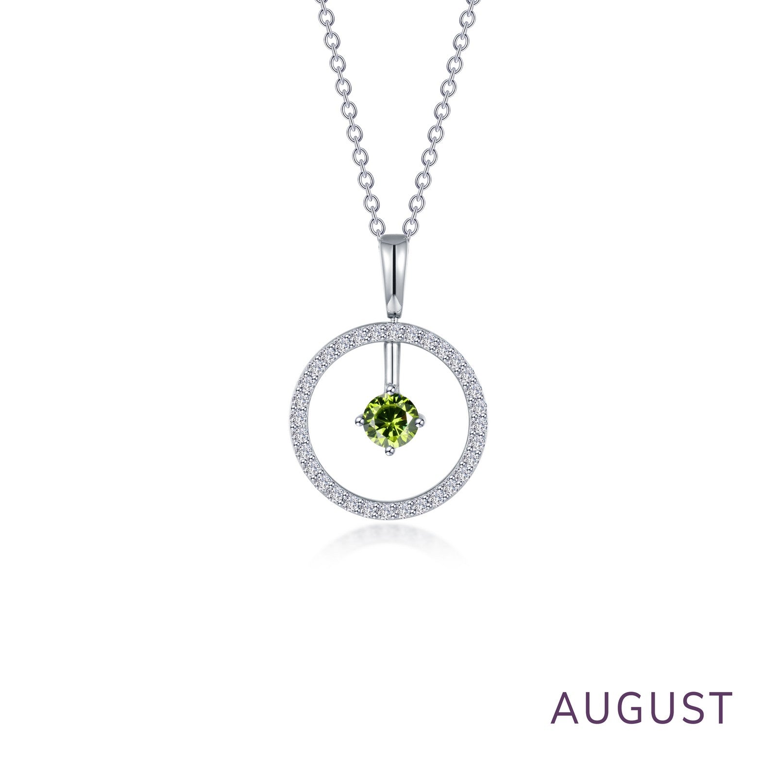 august birthstone reversible open circle necklace