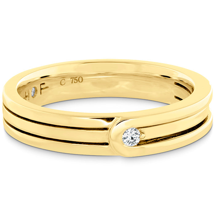 0 03 ctw coupled encompass triple row band 4mm in 18k yellow gold