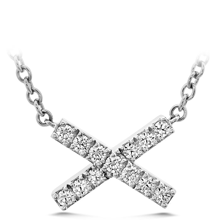 0 11 ctw charmed x pendant in 18k white gold