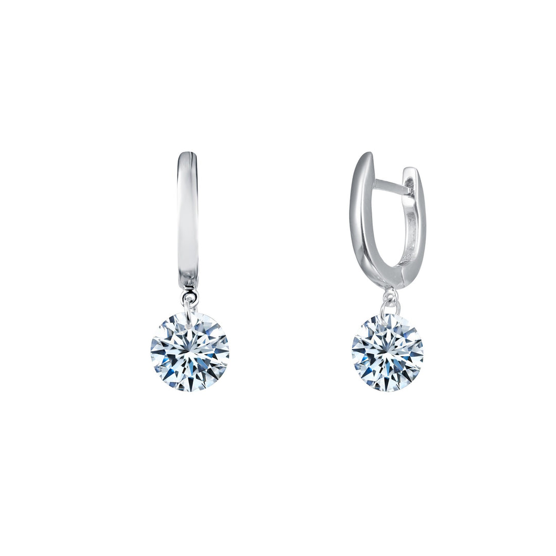 4 CTW Frameless Drop Solitaire Earrings