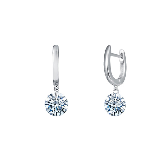 4 ctw frameless drop solitaire earrings