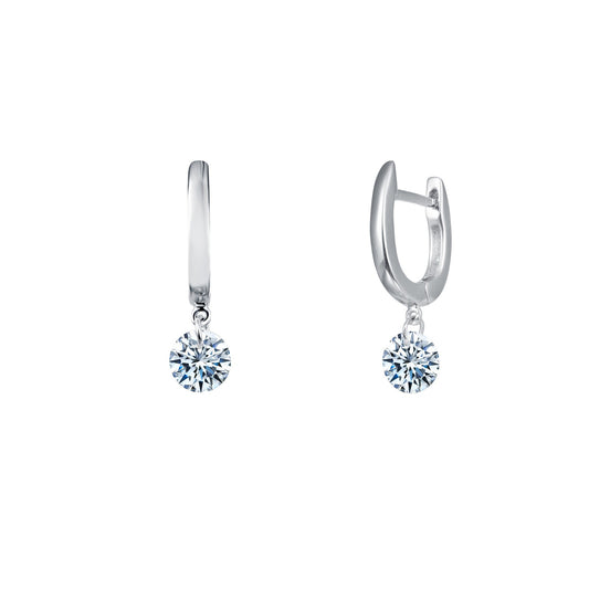 2 ctw frameless drop solitaire earrings