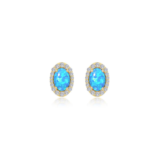 vintage inspired oval stud earrings