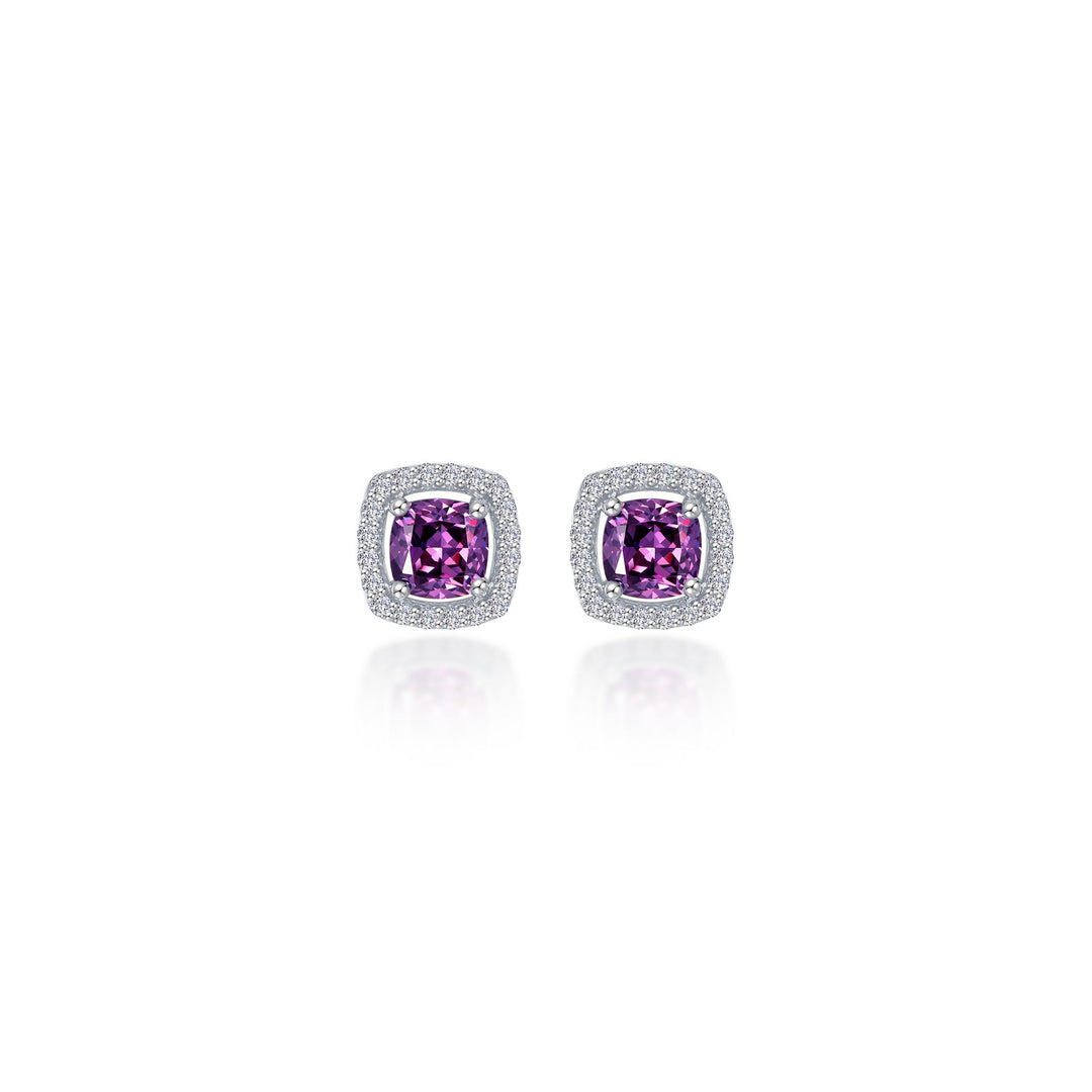 cushion cut halo stud earrings