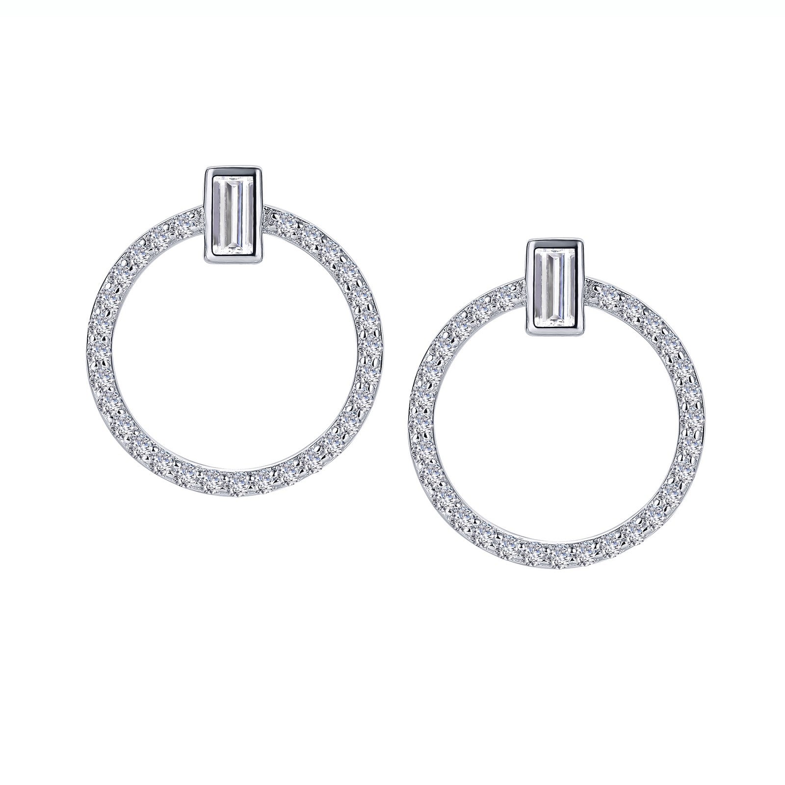 open circle drop earrings