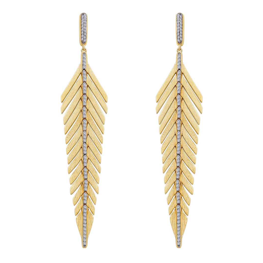 elegant feather drop earrings