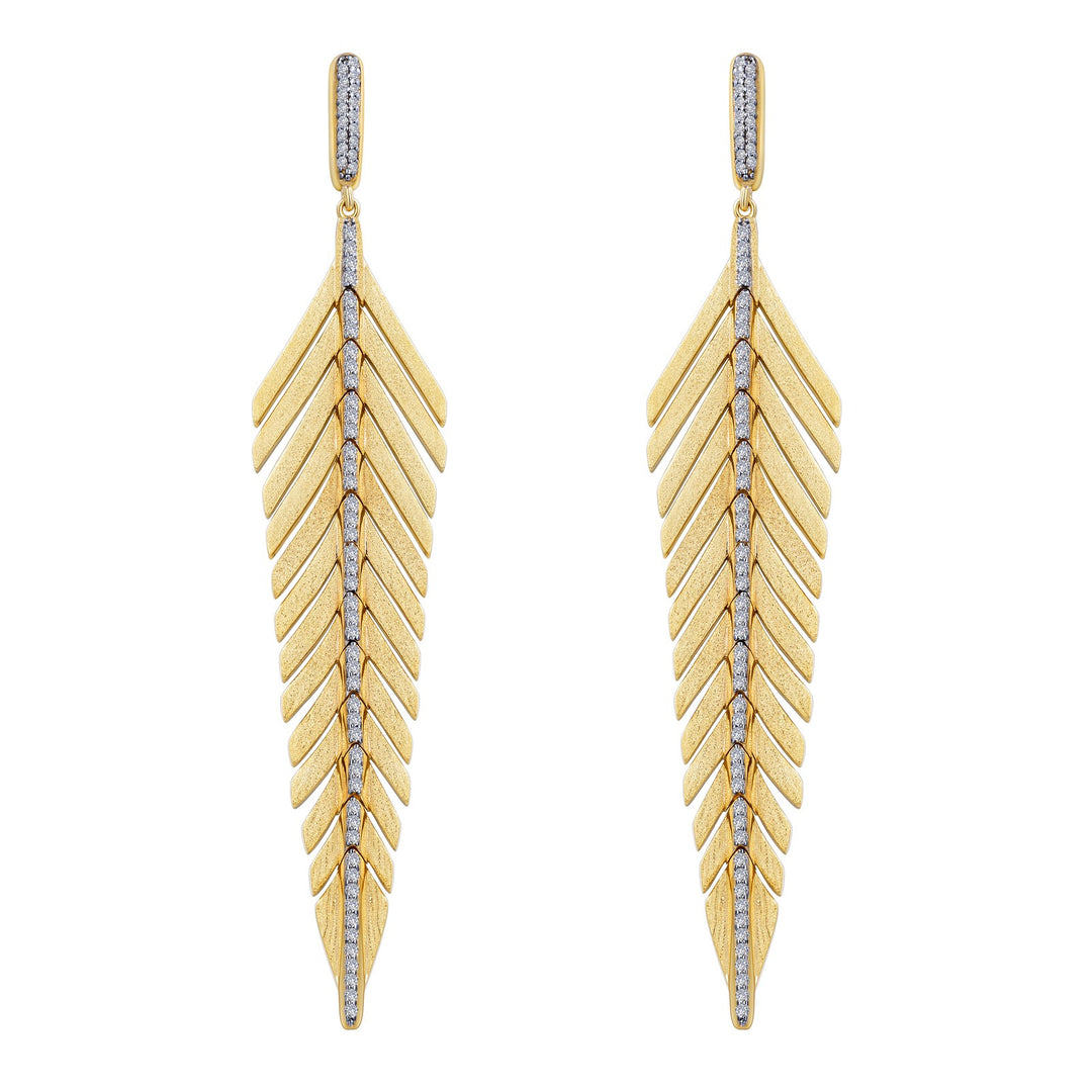 Elegant Feather Drop Earrings