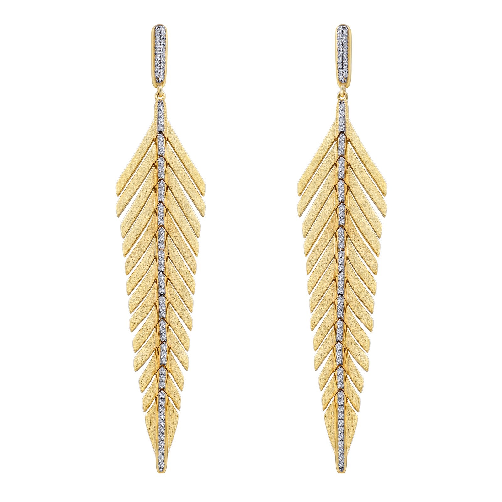 elegant feather drop earrings