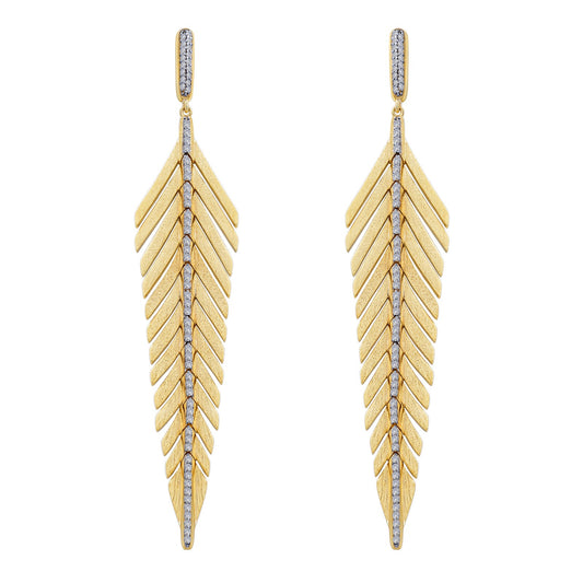elegant feather drop earrings
