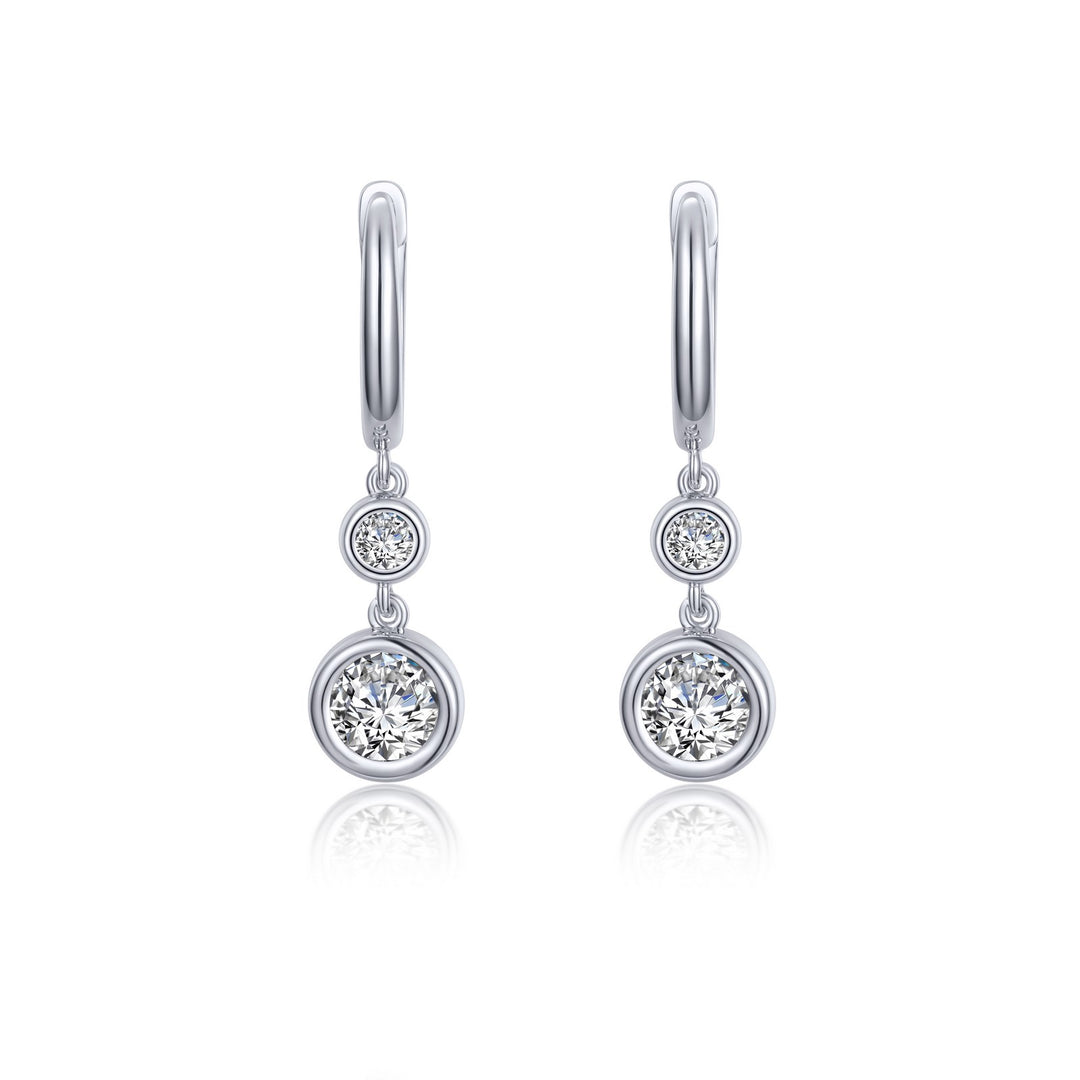 bezel set drop earrings