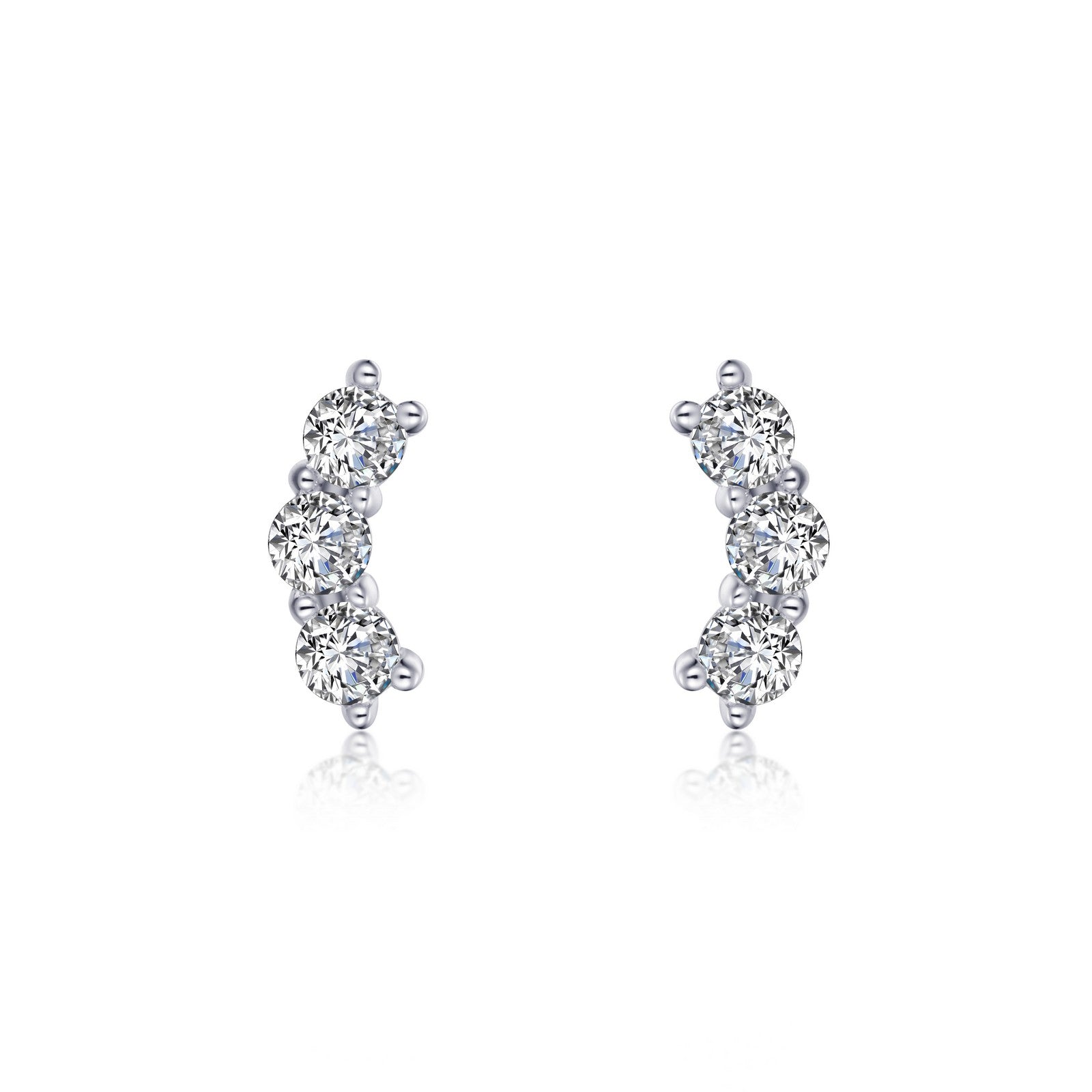 3 stone stud earrings