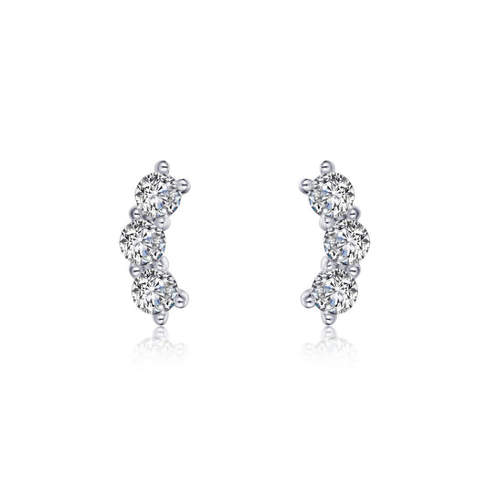 3 stone stud earrings