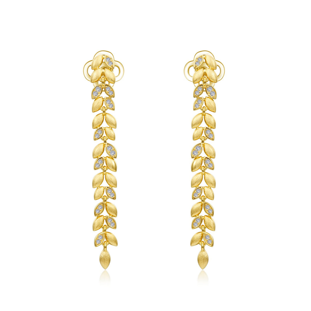 cluster leaves earrings