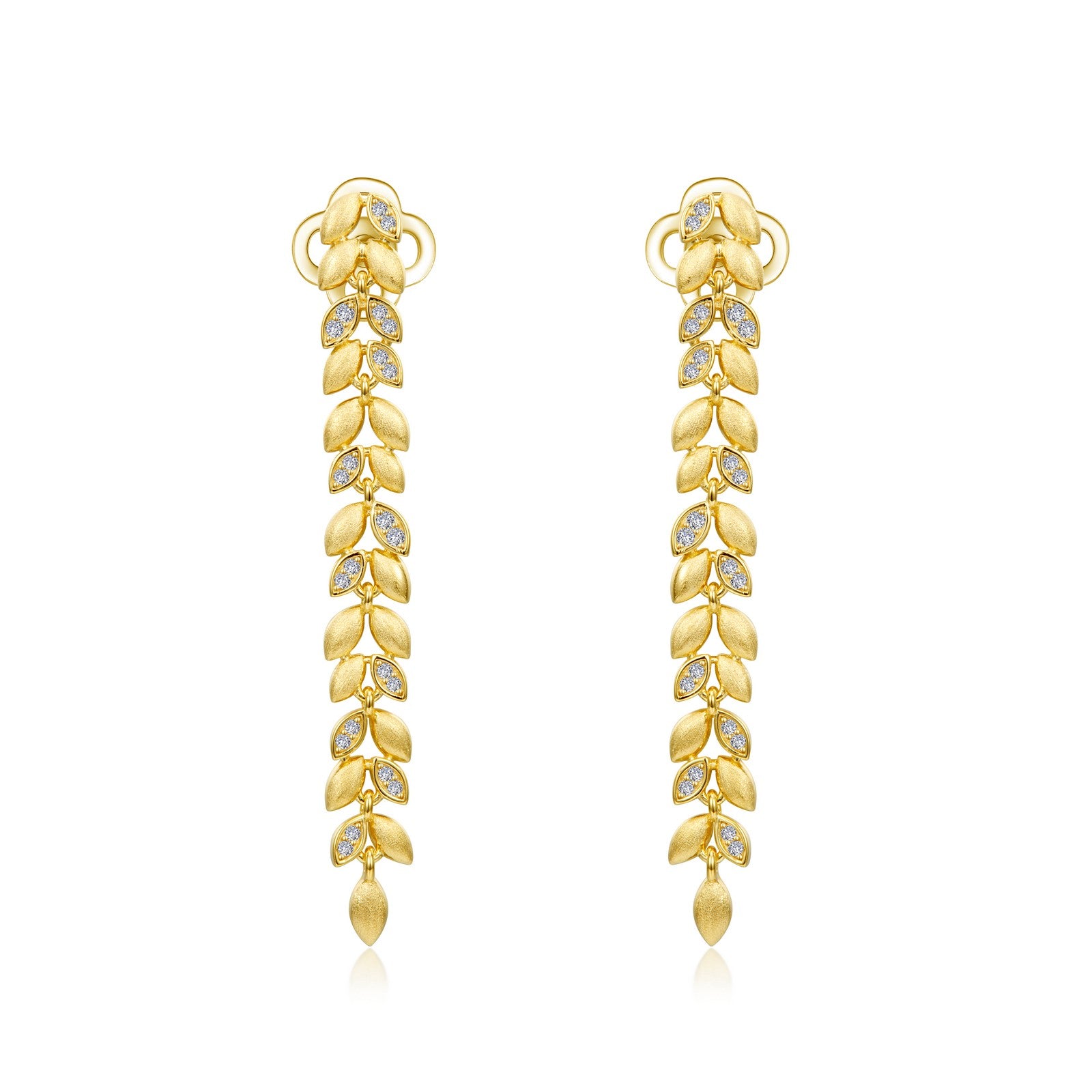 cluster leaves earrings