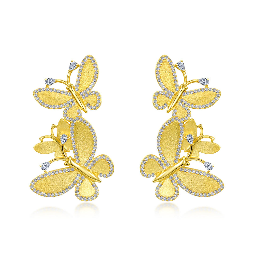 Butterfly Cluster Drop Earrings