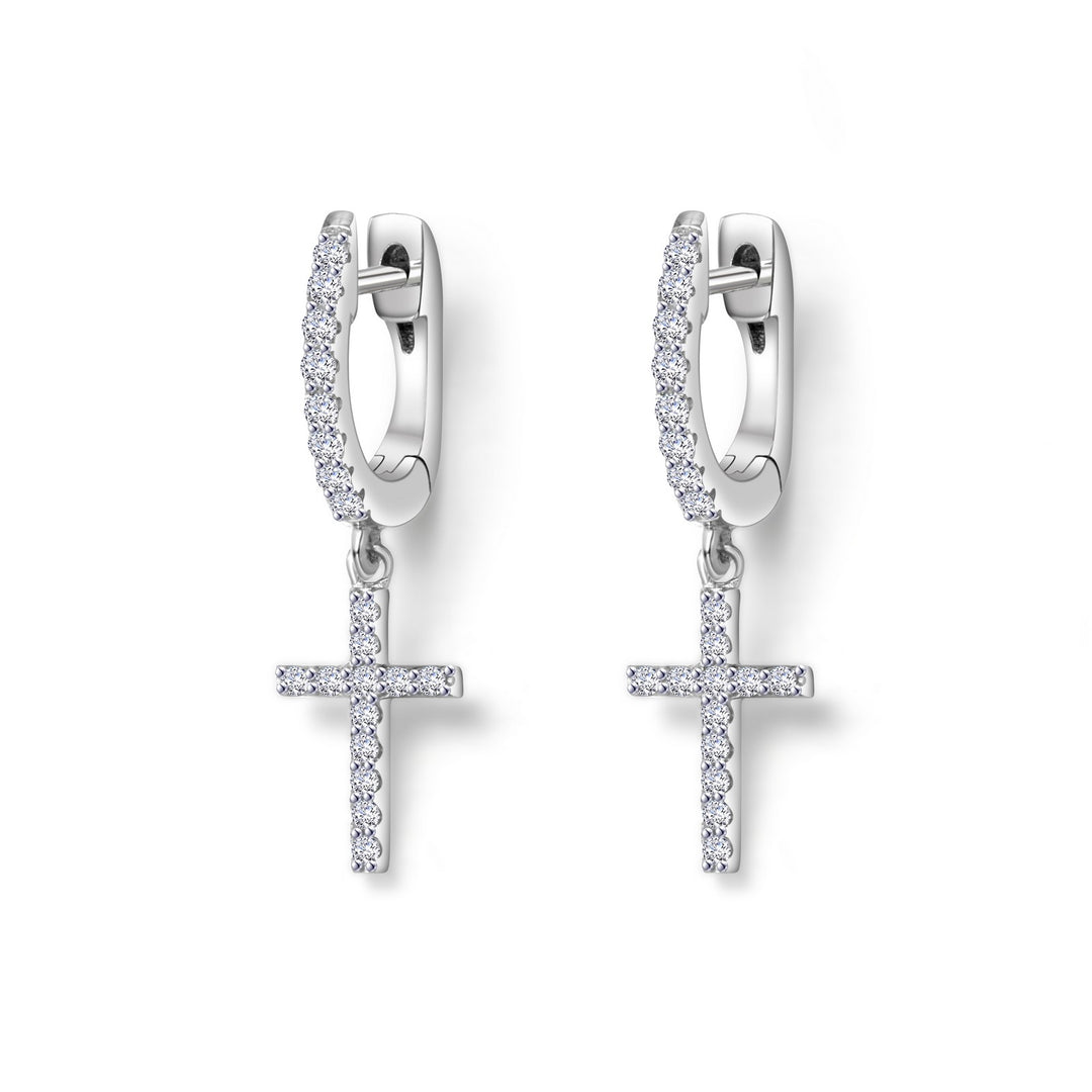 Mini Dangling Cross Earrings