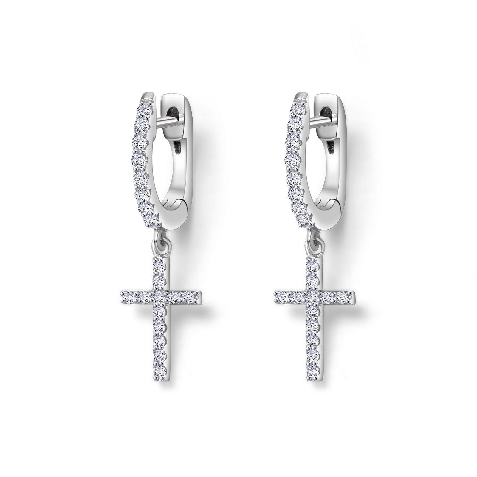 mini dangling cross earrings