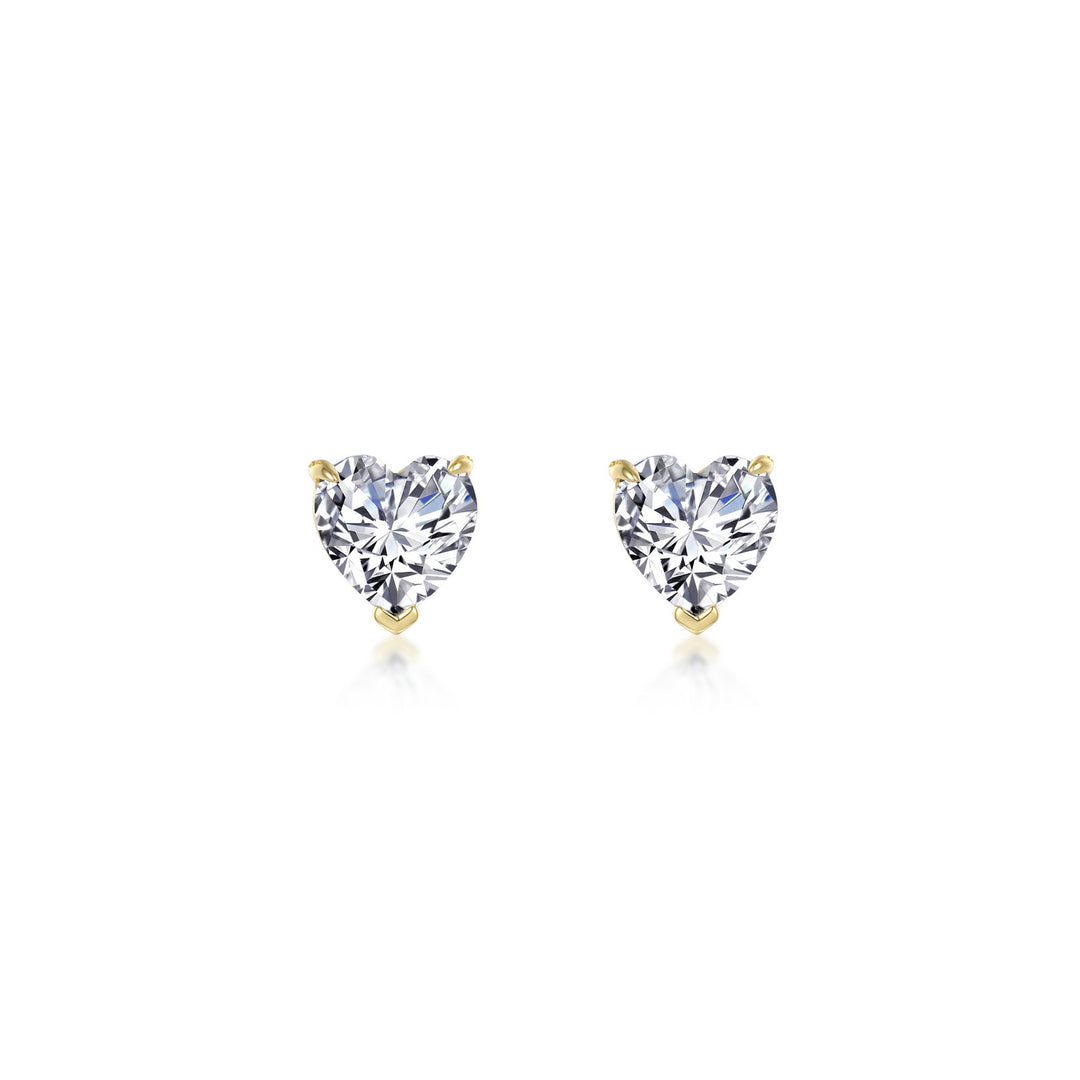 3.5 CTW Heart Solitaire Stud Earrings