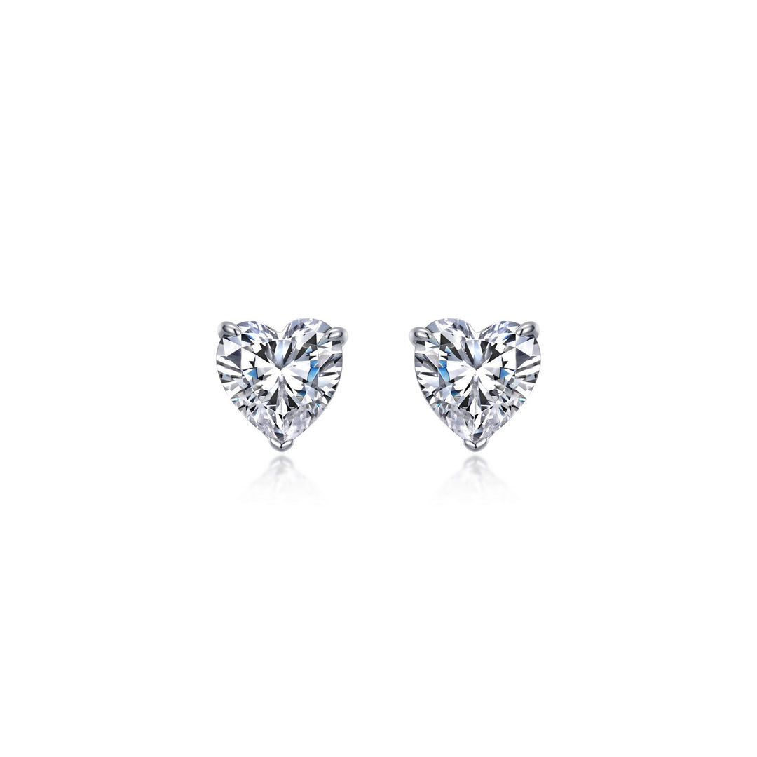 3.5 CTW Heart Solitaire Stud Earrings