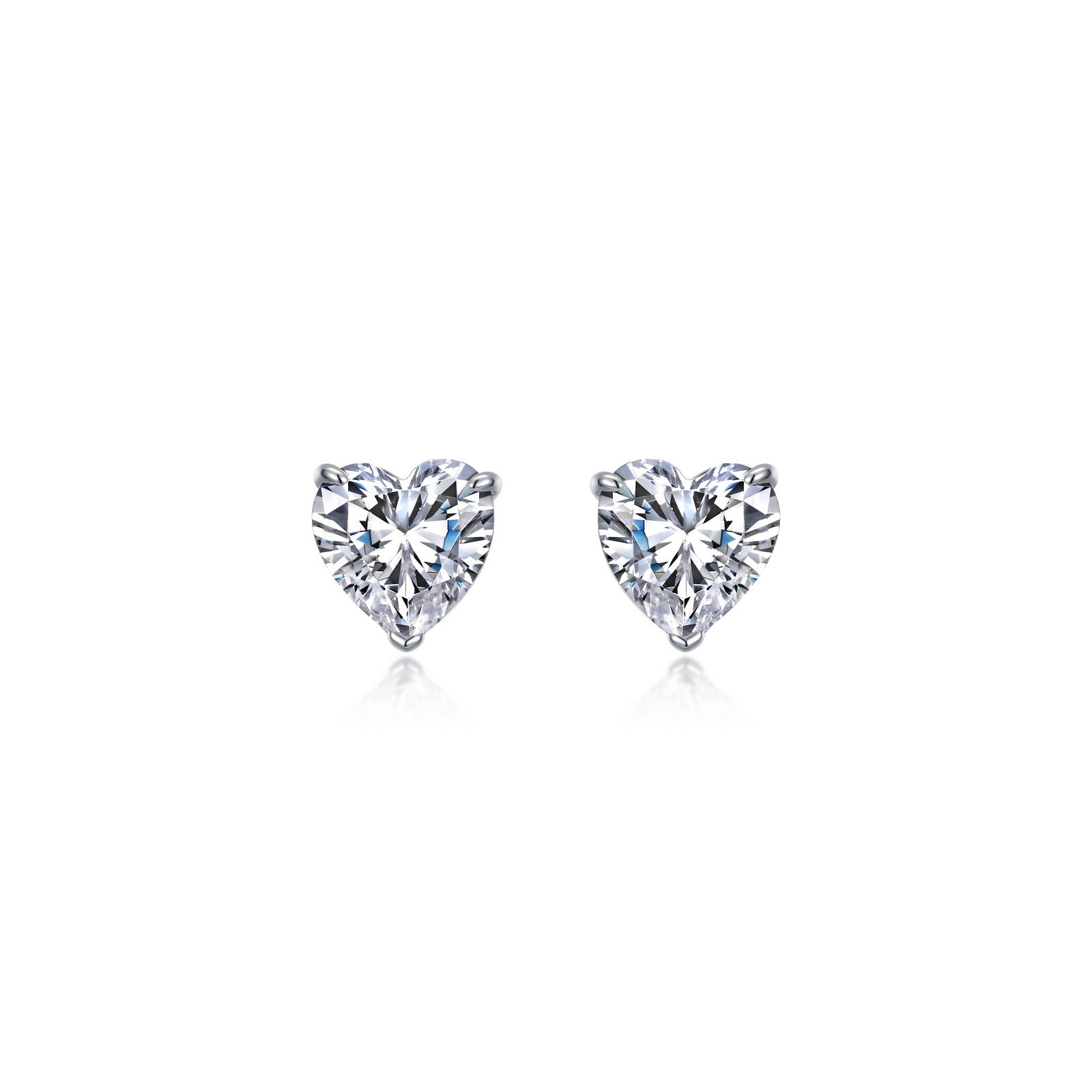 3 5 ctw heart solitaire stud earrings