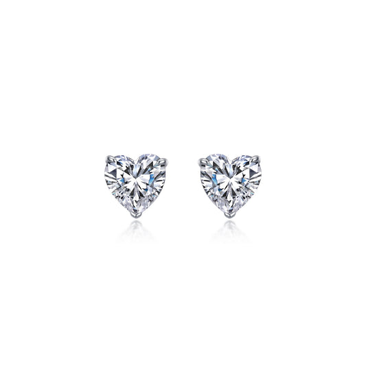 3 5 ctw heart solitaire stud earrings