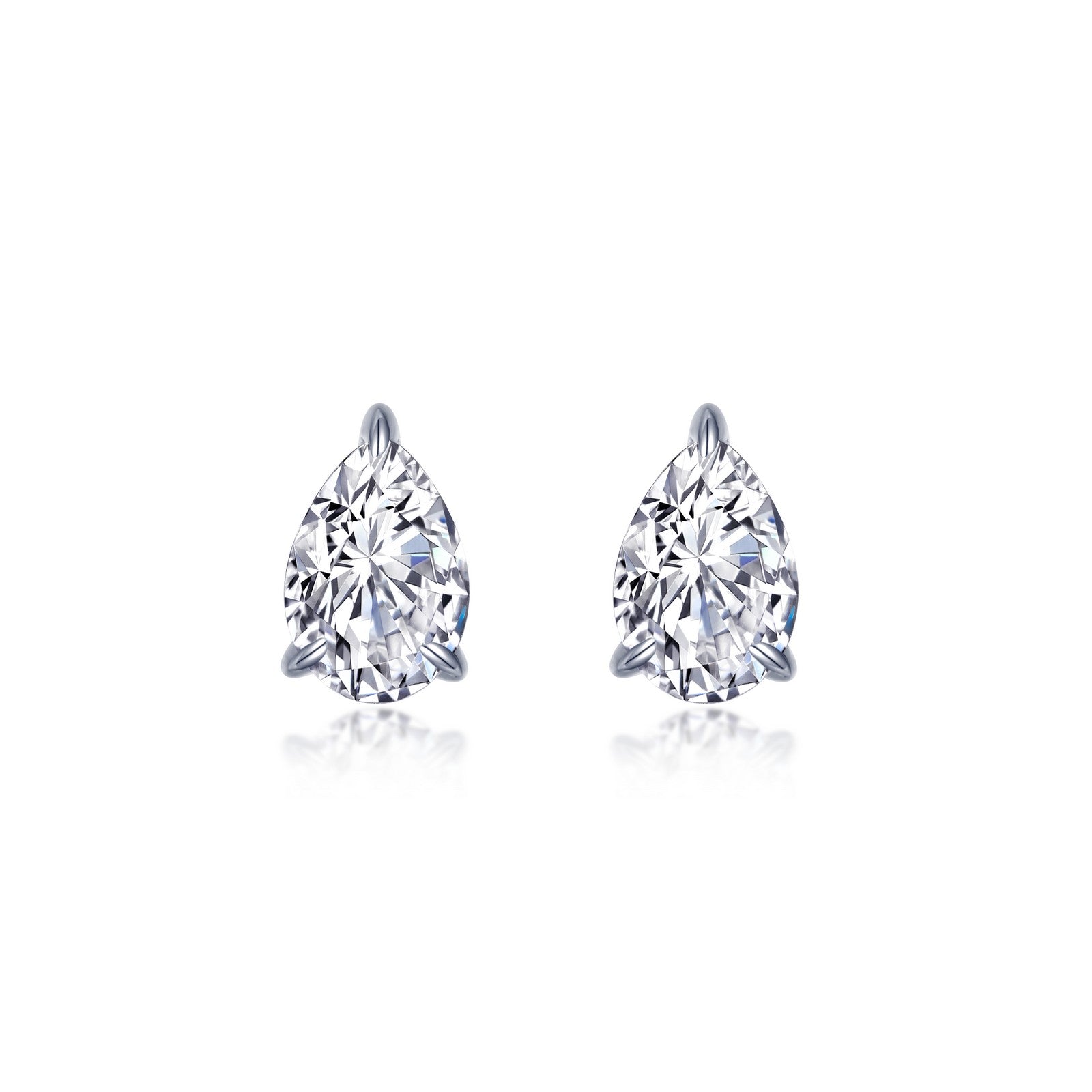 4 ctw pear shaped solitaire stud earrings