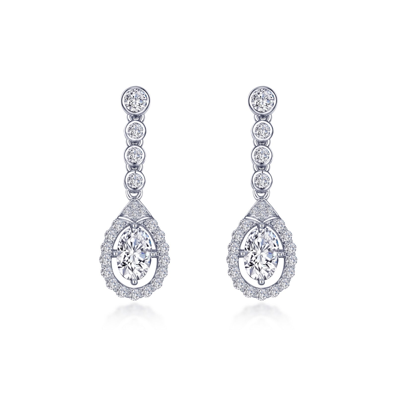 oval halo drop earrings 1