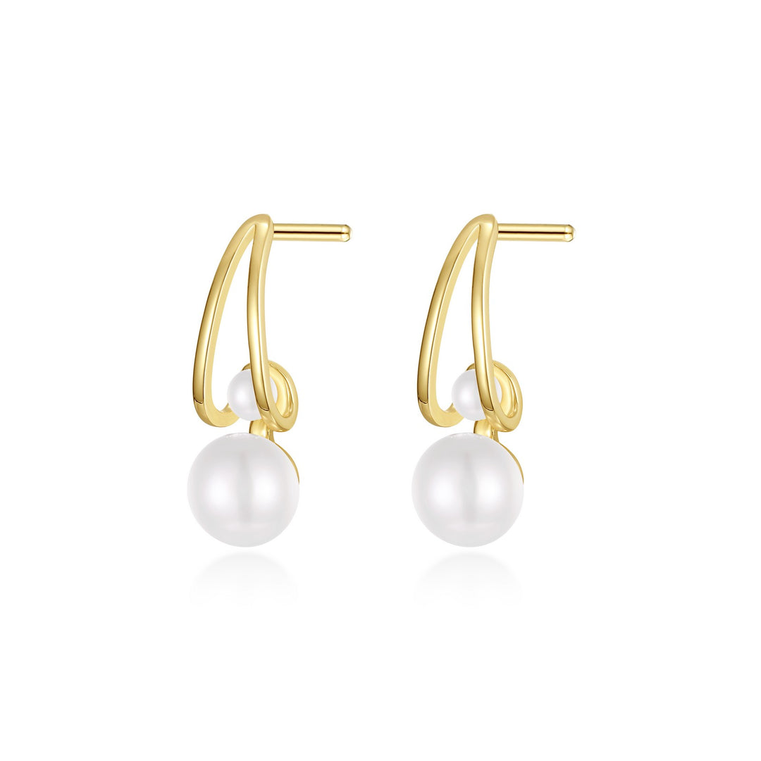 Cultured Freshwater Pearl Hoop Earrings