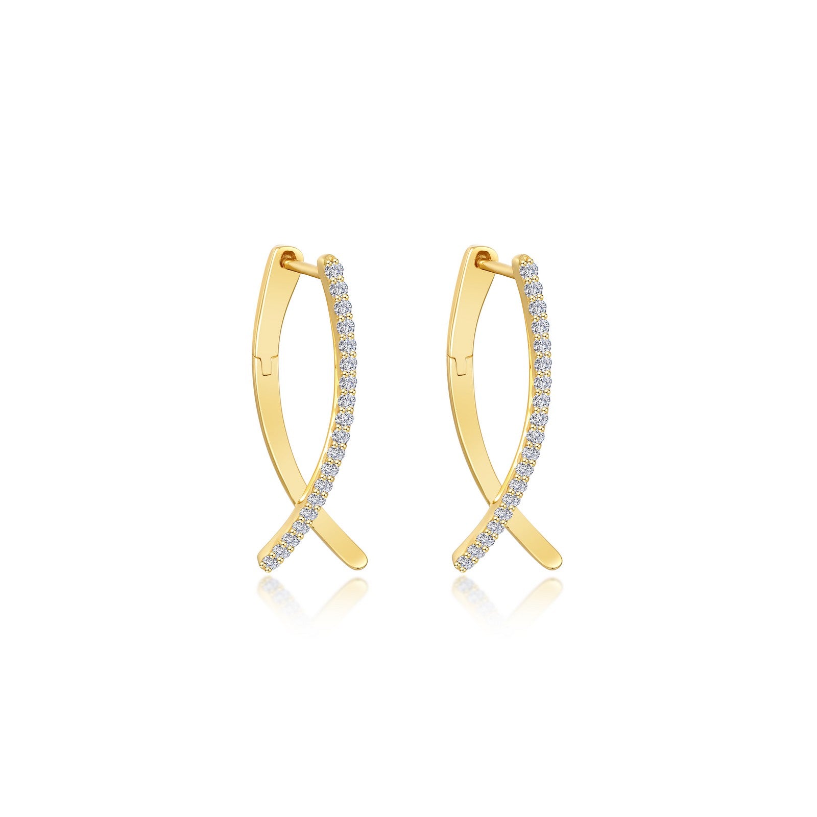 crossover oval hoop earrings