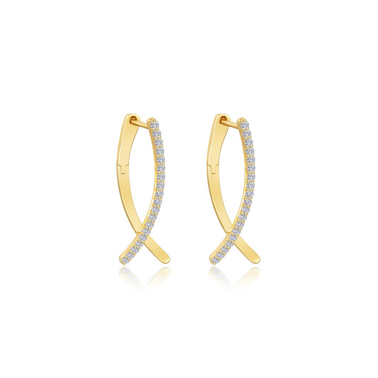 crossover oval hoop earrings