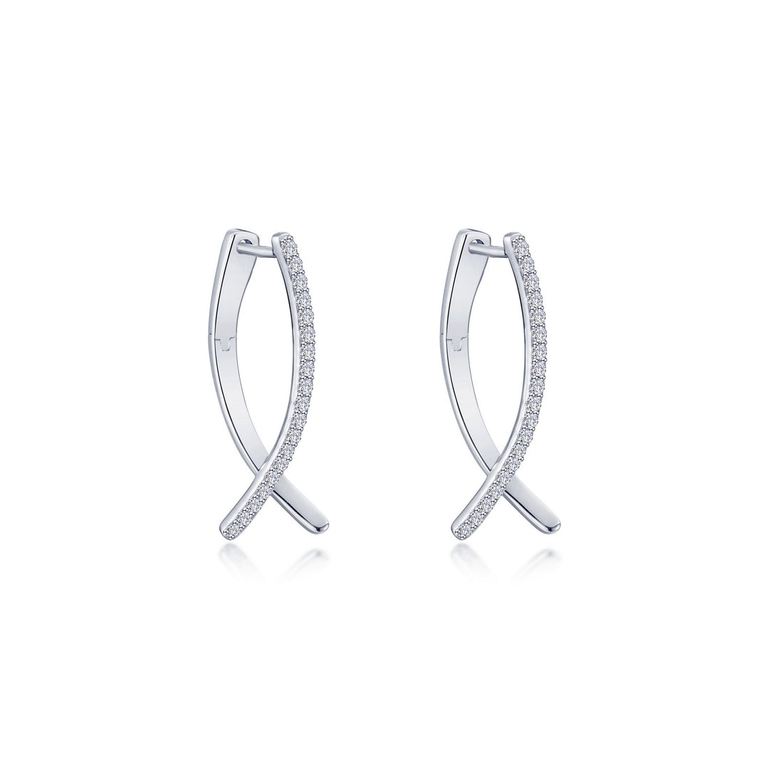 Crossover Oval Hoop Earrings