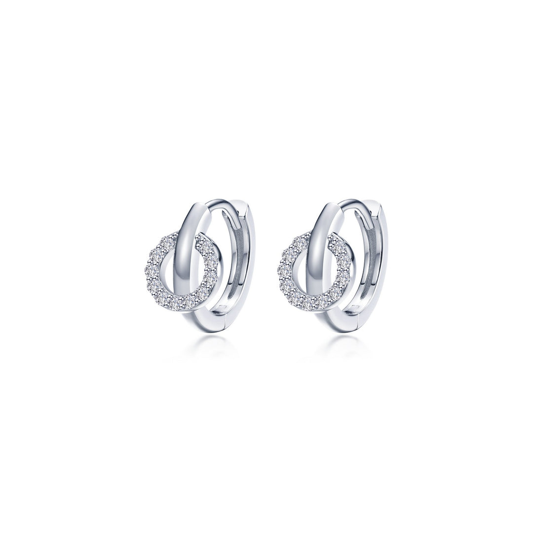 Interlocking Hoop Huggie Earrings