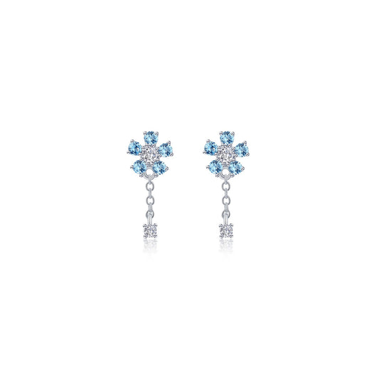 0 29 ctw mini flower drop earrings