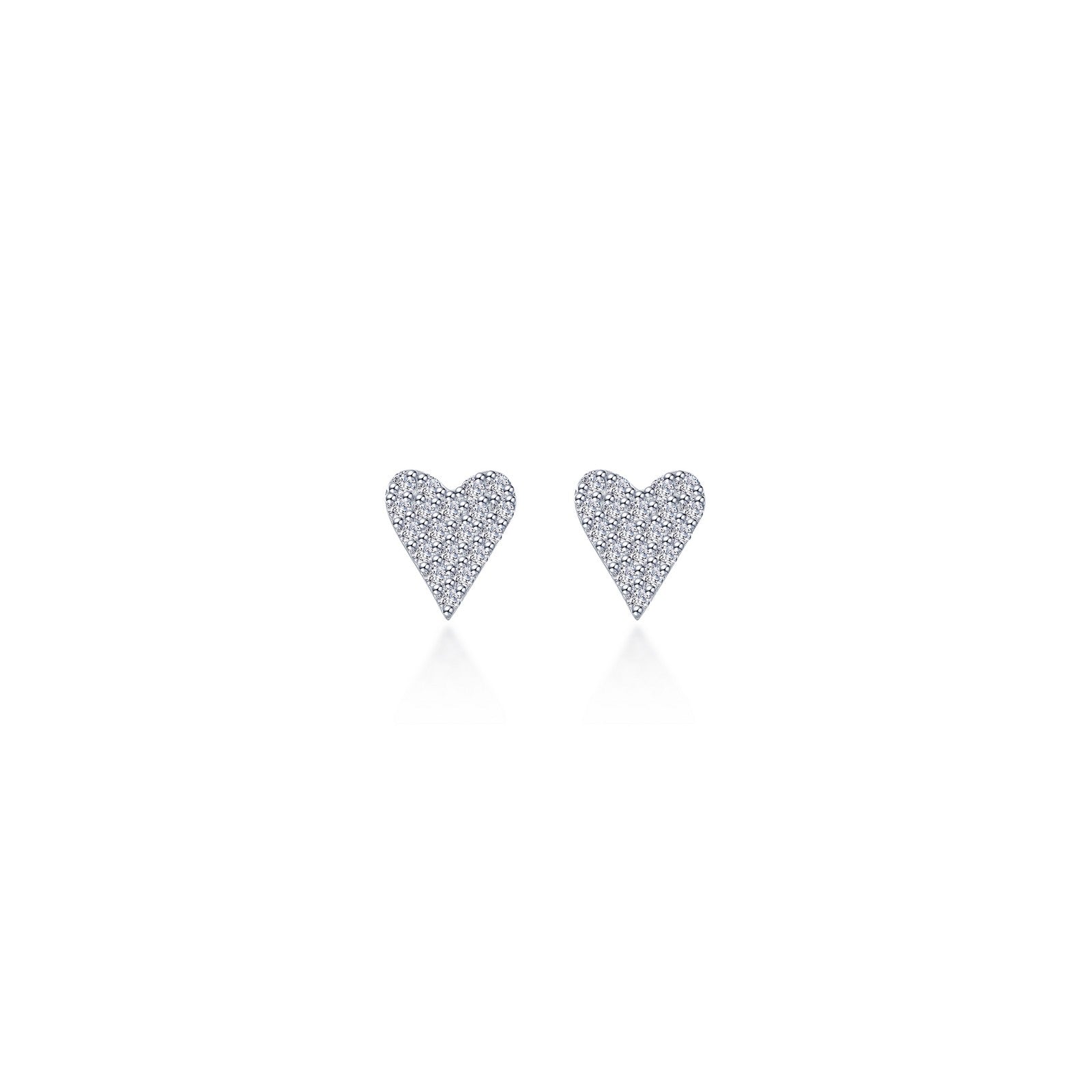 pave heart stud earrings