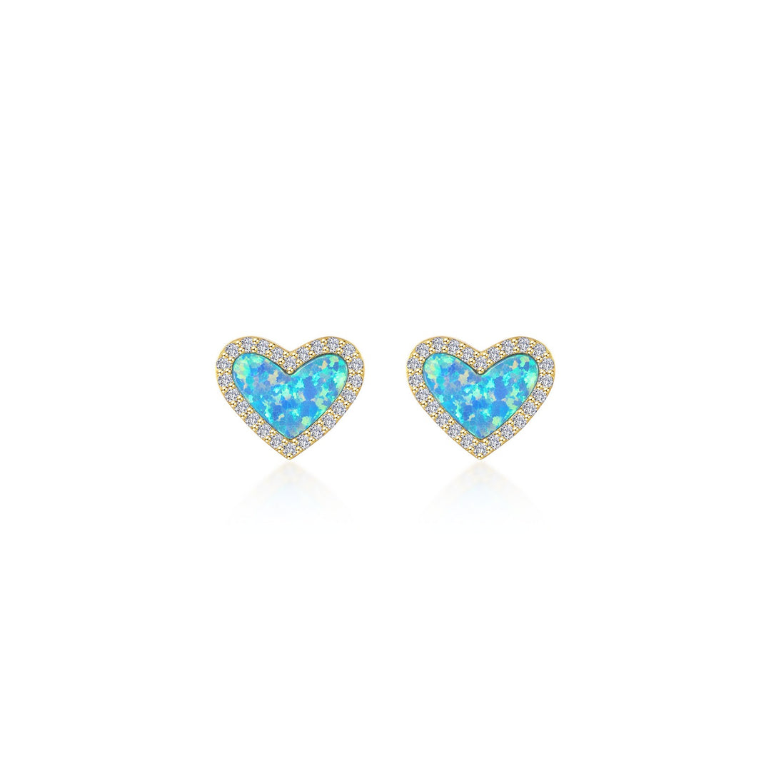 Halo Heart Stud Earrings
