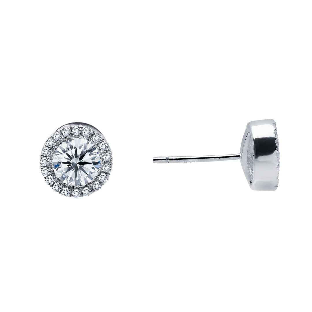 1.22 CTW Halo Stud Earrings