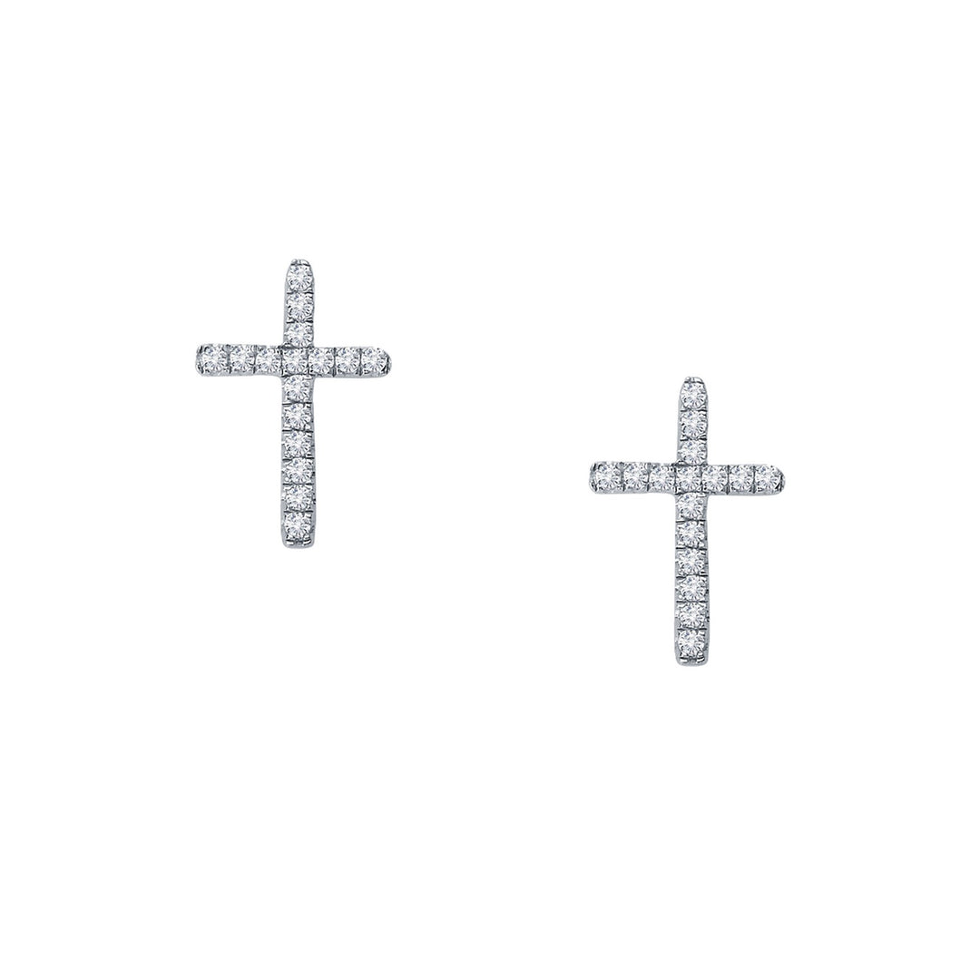 dainty cross stud earrings