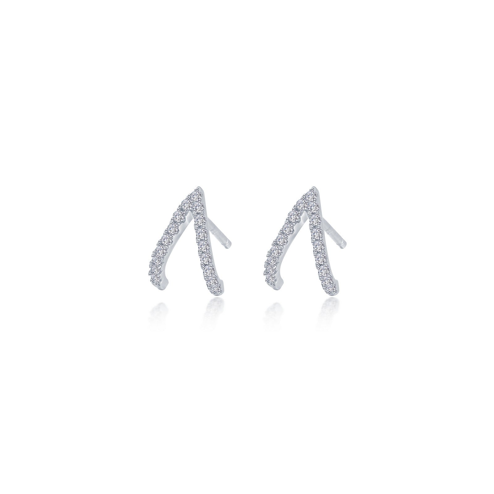 modern v shaped stud earrings
