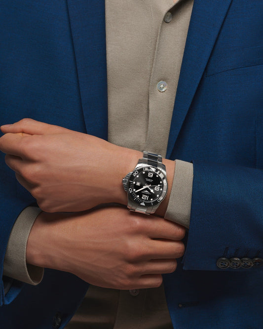 Hydroconquest Automatic Watch, Ø 43.00 Mm, Stainless Steel And Ceramic Bezel.