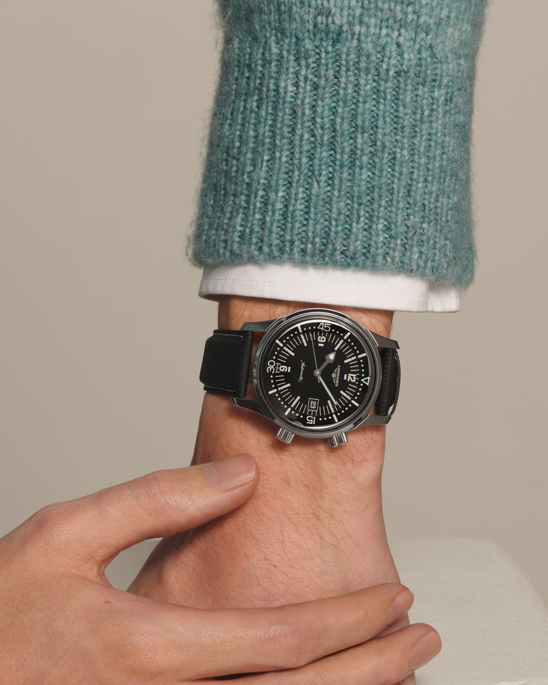 Longines Legend Diver On Wrist Longines Legend Diver AMJ Watches